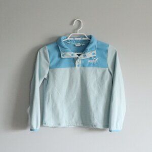 Puma Girls Kids Sz Lrg (10/12)‎ Blue Colorblock Two-Tone Fleece Pullover Sweater